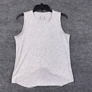 Yogalicious Womens Gray Heather Split Back Activewear Tank Top Size M Medium
